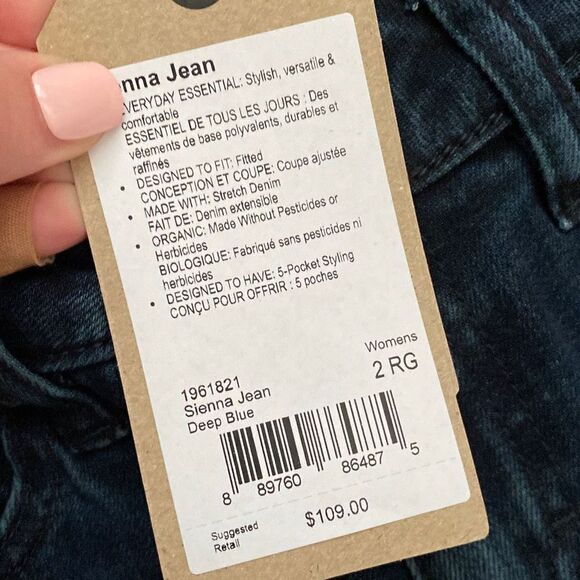 Prana Women's Sienna Jean Deep Blue Size‎ 2 NWT - Picture 9 of 11